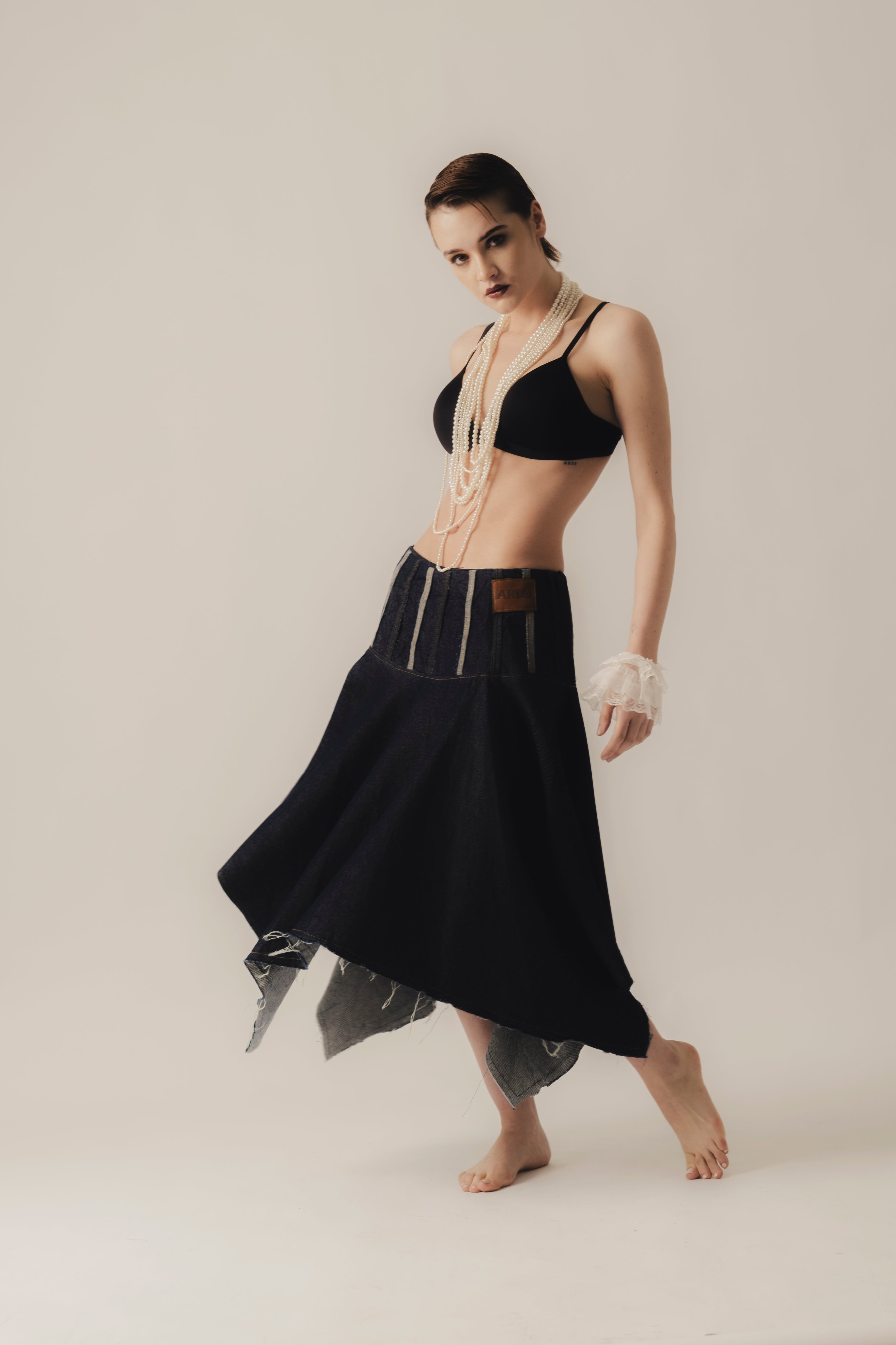 Twisted Denim Skirt (PRE ORDER)